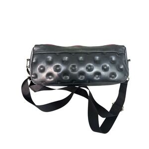 Andrea Valentini Shoulder Black Bag Raised Circles Limited Edition Tube